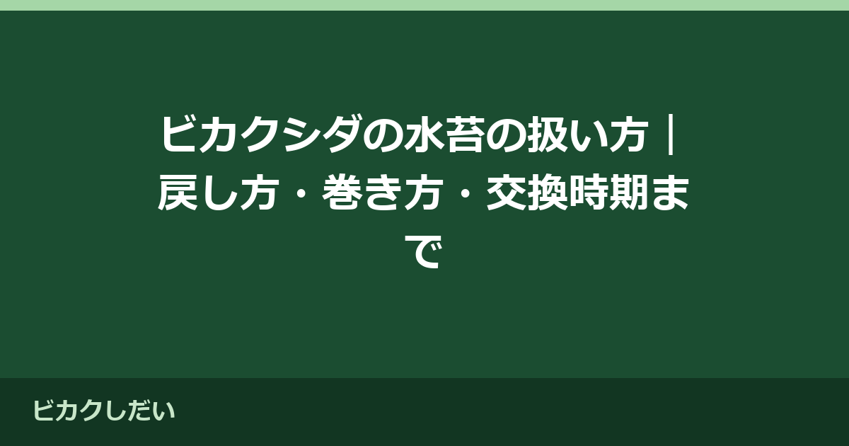 ビカクシダの水苔の扱い方｜戻し方・巻き方・交換時期まで
